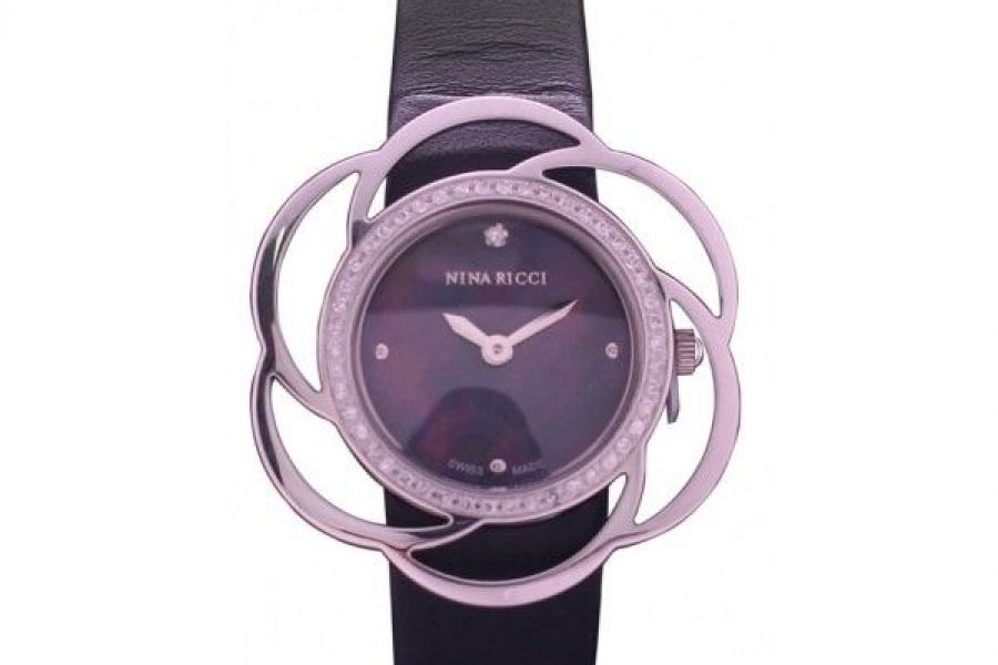 Nina Ricci Stainless Steel Case Genuine Leather Strap Analog Ladies Watch (NO73015SM)