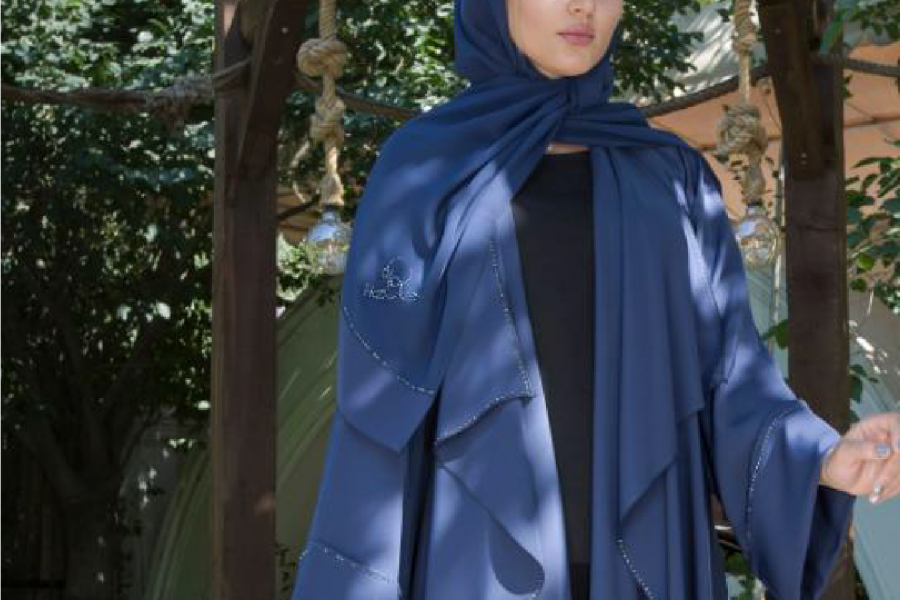 Habayeb - Open Abaya Blue