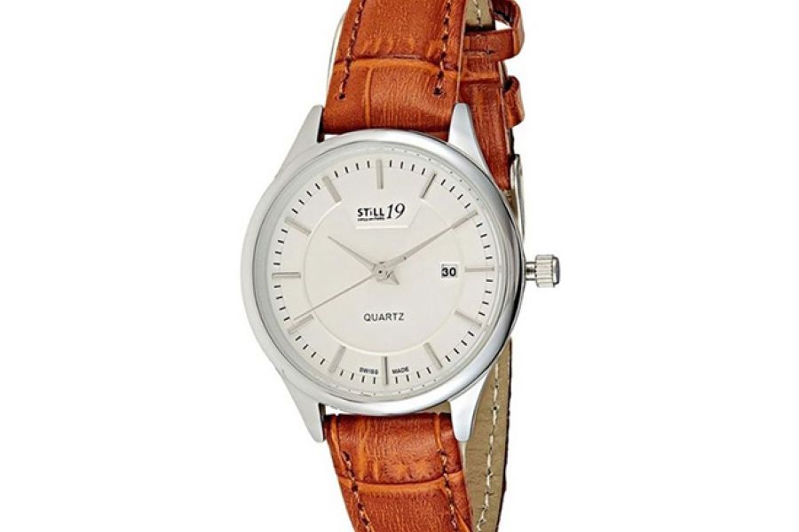Still 19 - Swiss Made For Women White Dial Leather Band Watch